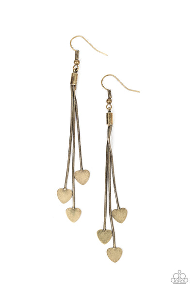 Paparazzi Earring - Higher Love - Brass