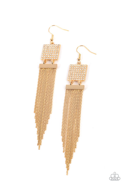 Paparazzi Earring - Dramatically Deco - Gold