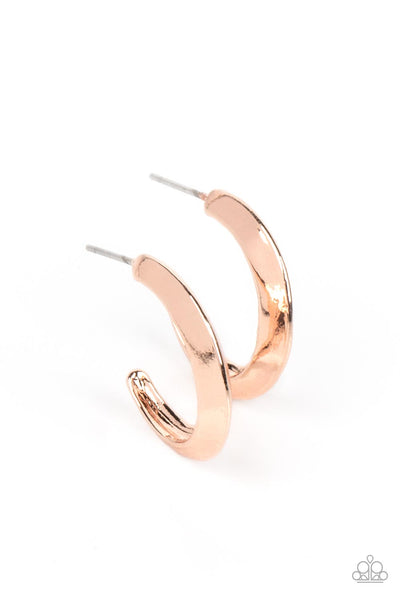 Paparazzi Earring - BEVEL Up - Rose Gold