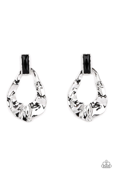 Paparazzi Earring - Metro Meltdown - Black