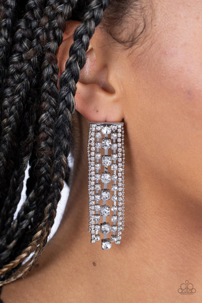 Paparazzi Earring - Starry Streamers - White