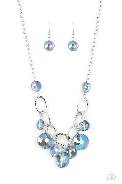 Paparazzi Necklace - Rhinestone River - Blue