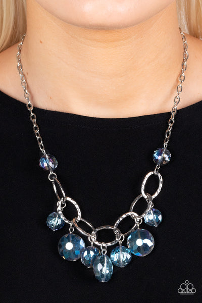 Paparazzi Necklace - Rhinestone River - Blue