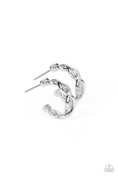 Paparazzi Earring - Infinite Incandescence - Silver Hoops