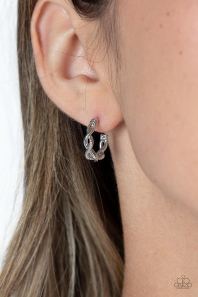 Paparazzi Earring - Infinite Incandescence - Silver Hoops