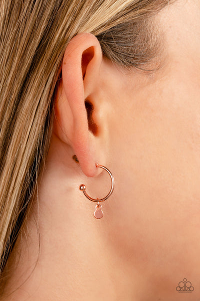 Paparazzi Earring - Modern Model - Copper Hoops