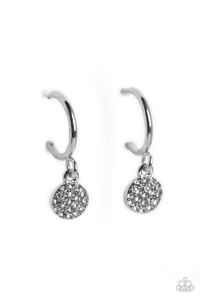 Paparazzi Earring - Bodacious Ballroom - White Mini Hoops