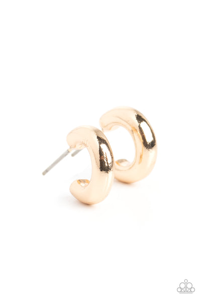 Paparazzi Earring - Catwalk Curls - Gold Hoops