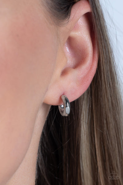 Paparazzi Earring - Catwalk Curls - Silver Hoops