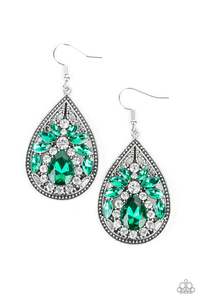 Paparazzi Earring - Candlelight Sparkle - Green