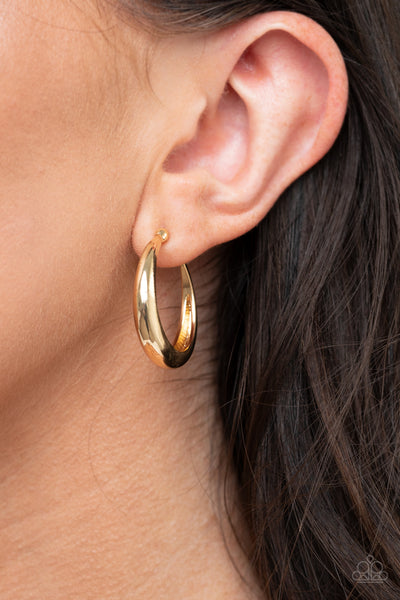 Paparazzi Earring - Lay It On Thick - Gold Hoop