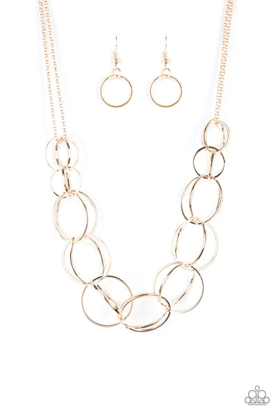 Paparazzi Necklace - Space Walk - Rose Gold