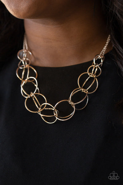 Paparazzi Necklace - Space Walk - Rose Gold