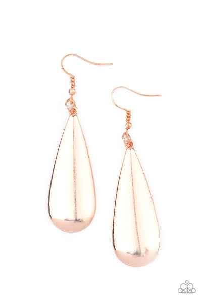 Paparazzi Earring - The Drop Off - Rose Gold