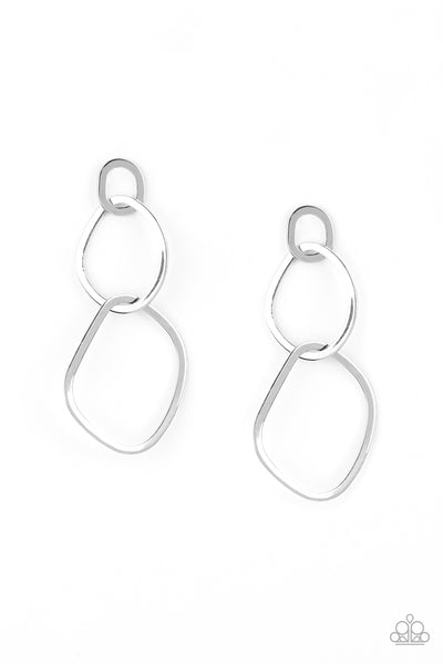 Paparazzi Earring - Twisted Trio - Silver