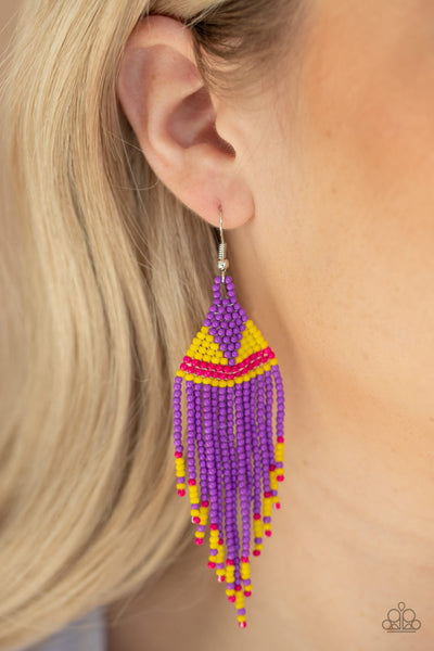 Paparazzi Earring - BEADazzle Me - Purple