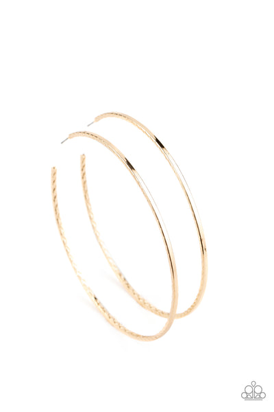 Paparazzi Earring - Diamondback Diva - Gold Hoop