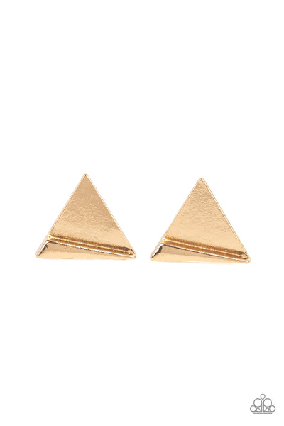 Paparazzi Earring - Die TRI-ing - Gold