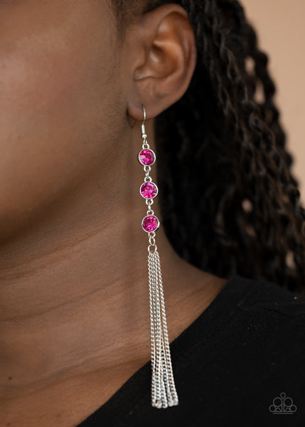 Paparazzi Earring - Moved To TIERS - Pink