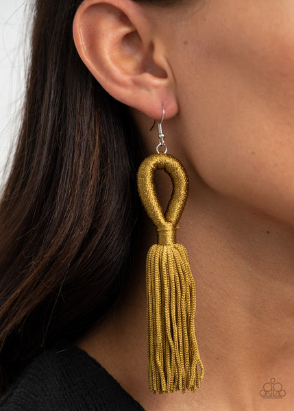 Paparazzi Earring - Tassels and Tiaras - Green