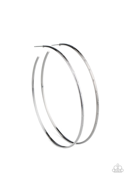 Paparazzi Earring - Very Curvaceous - Black Hoop