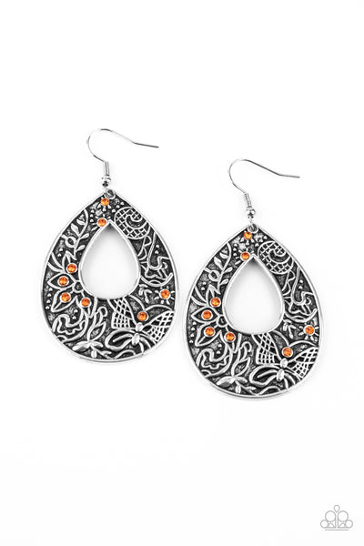 Paparazzi Earring - Botanical Butterfly - Orange
