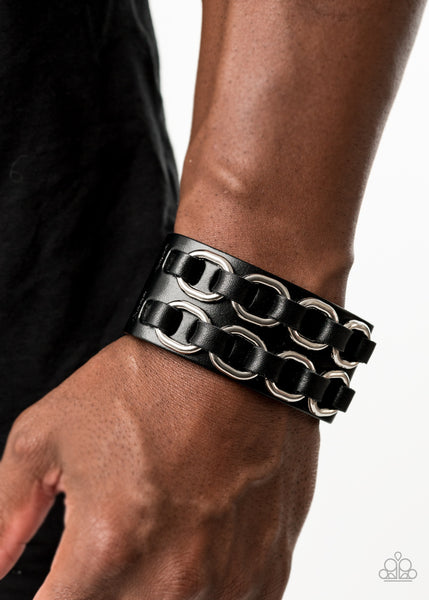 Paparazzi Bracelet - Throttle It Out - Black Urban