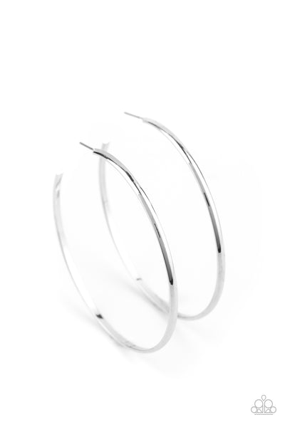 Paparazzi Earring - Basic Bombshell - Silver Hoop