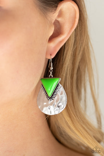 Paparazzi Earring -  Road Trip Treasure - Green