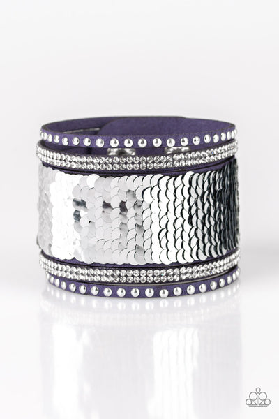 Paparazzi Bracelet - Mermaids Have More Fun - Blue & Silver Urban Wrap