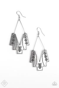 Paparazzi Earring - Arizona Adobe - Silver