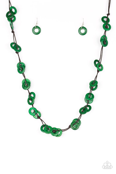 Paparazzi Necklace - Waikiki Winds - Green