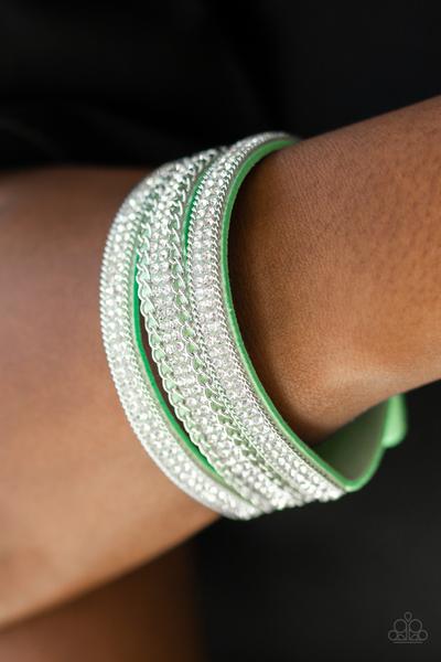 Paparazzi Bracelet - Dangerously Drama Queen - Green Wrap