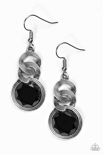 Paparazzi Earring - Be Glam Enough! - Black