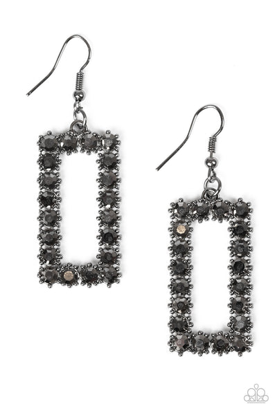 Paparazzi Earrings - Mirror, Mirror - Black