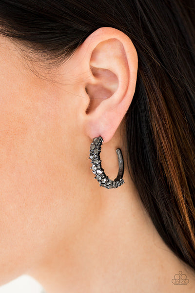 Paparazzi Earring - Glitter Galaxy - Black