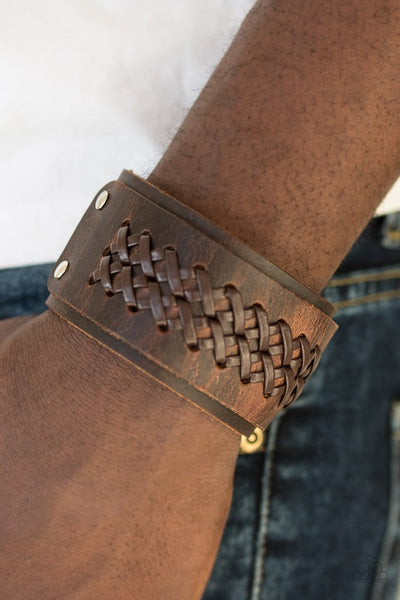 Paparazzi Bracelet - Hot On The Trail - Brown Urban Wrap