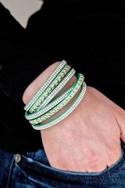 Paparazzi Bracelet - Stop, Drop and Sparkle - Green Urban Wrap
