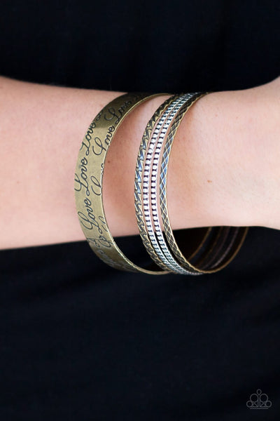 Paparazzi Bracelet - Literally Loveable - Brass