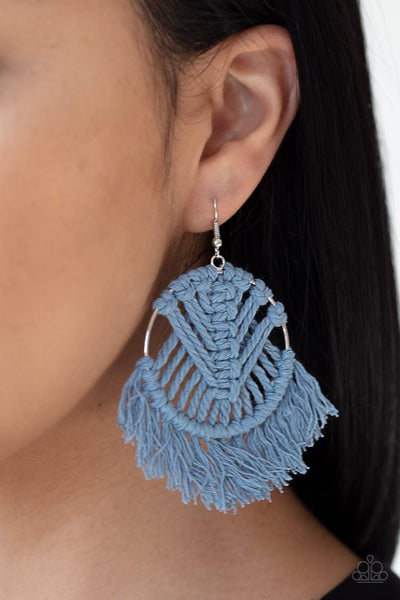 Paparazzi Earring - All About Macrame - Blue