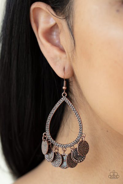 Paparazzi Earring - All In Good Chime - Copper