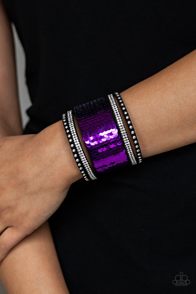 Paparazzi Bracelet - Mermaids Have More Fun - Purple & Silver Urban Wrap
