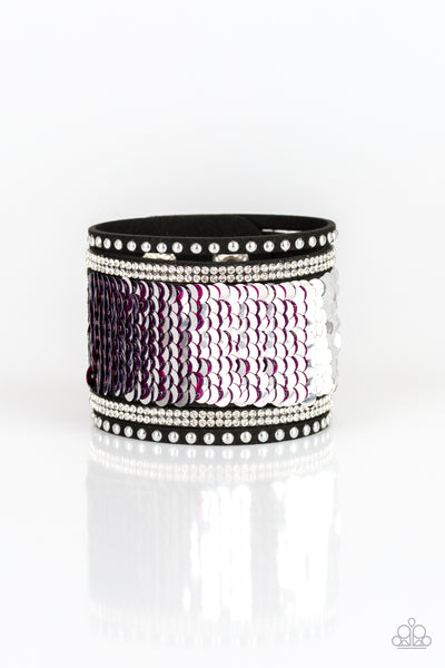Paparazzi Bracelet - Mermaids Have More Fun - Pink & Silver Urban Wrap