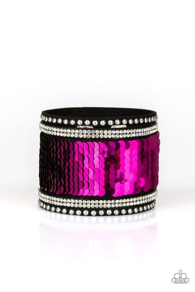 Paparazzi Bracelet - Mermaids Have More Fun - Pink & Silver Urban Wrap