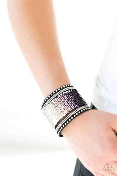 Paparazzi Bracelet - Mermaids Have More Fun - Pink & Silver Urban Wrap