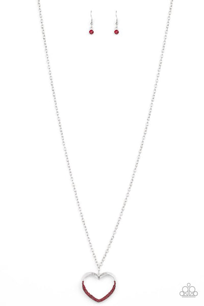 Paparazzi Necklace - Bighearted - Red