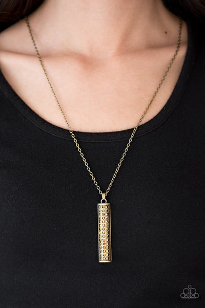 Paparazzi Necklace - Big Shot Shimmer - Brass