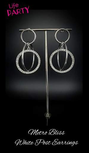 Paparazzi Earrings - Metro Bliss - White