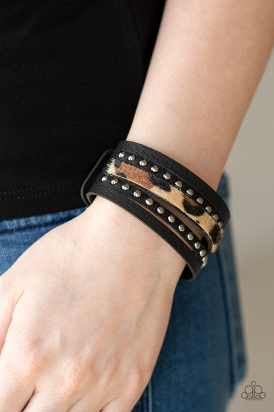 Paparazzi Bracelet - Born To Be Wildcat - Brown Urban Wrap