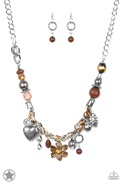 Paparazzi Necklace - Blockbuster - Charmed, I'm Sure - Brown